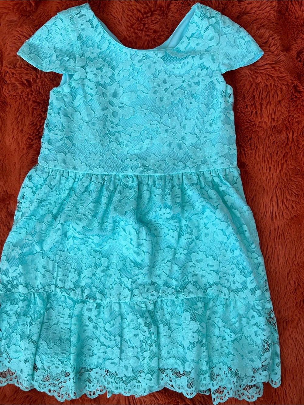 The Children's Place Turquoise Lace Short Sleeve Dress